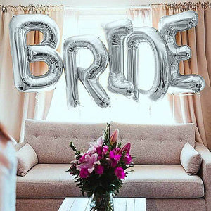 40" Jumbo Silver BRIDE Foil Balloon Banner