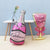 37" Jumbo Pink Happy Birthday Wine Goblet & Celebrate Champagne Bottle Balloon Set of 2