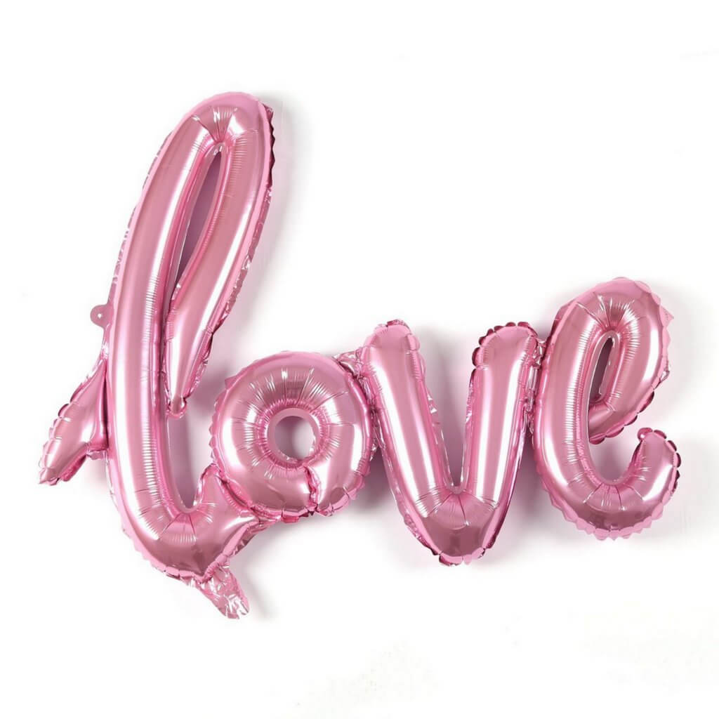40 Inch Light Pink Love Script Foil Balloon