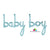 Pastel Blue 'baby boy' Script Baby Shower Foil Balloon Banner - It's A Boy Gender Reveal or Baby Shower Party Decorations