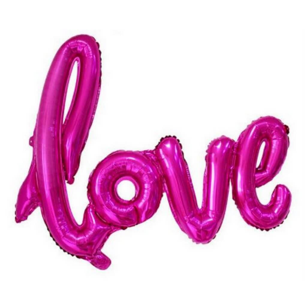 40 Inch Purple Love Script Foil Balloon