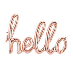 40 Inch Rose Gold 'hello' Script Baby Shower Foil Balloon Banner - It's A Girl Gender Reveal Party Decorations
