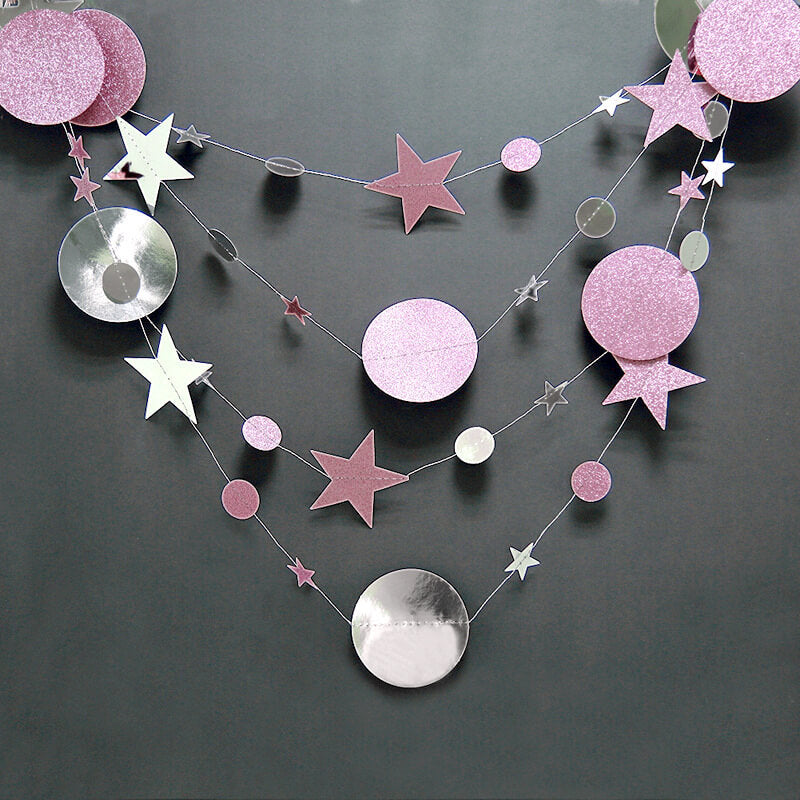 Glitter script paper shop garland