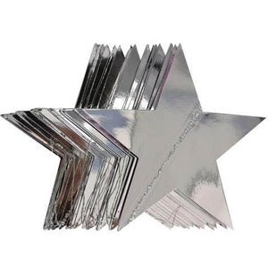 4m Silver Metallic Star Paper Garland Christmas party decorations