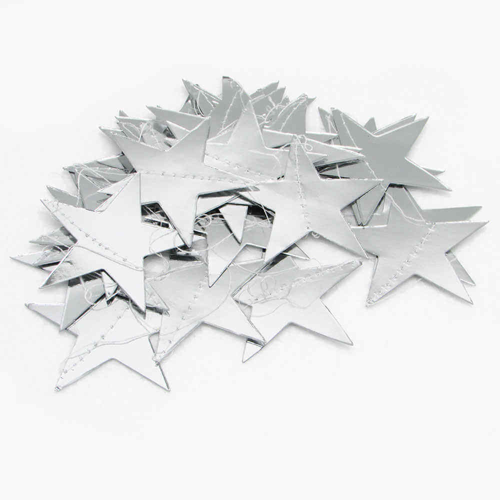 4m Silver Metallic Star Paper Garland Christmas party decorations