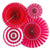 Red Hanging Decorative Paper Fan 4 Pack