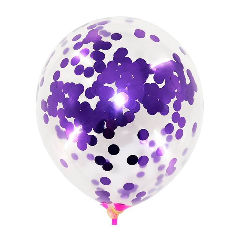 5" Mini Purple Confetti Balloon 10 Pack