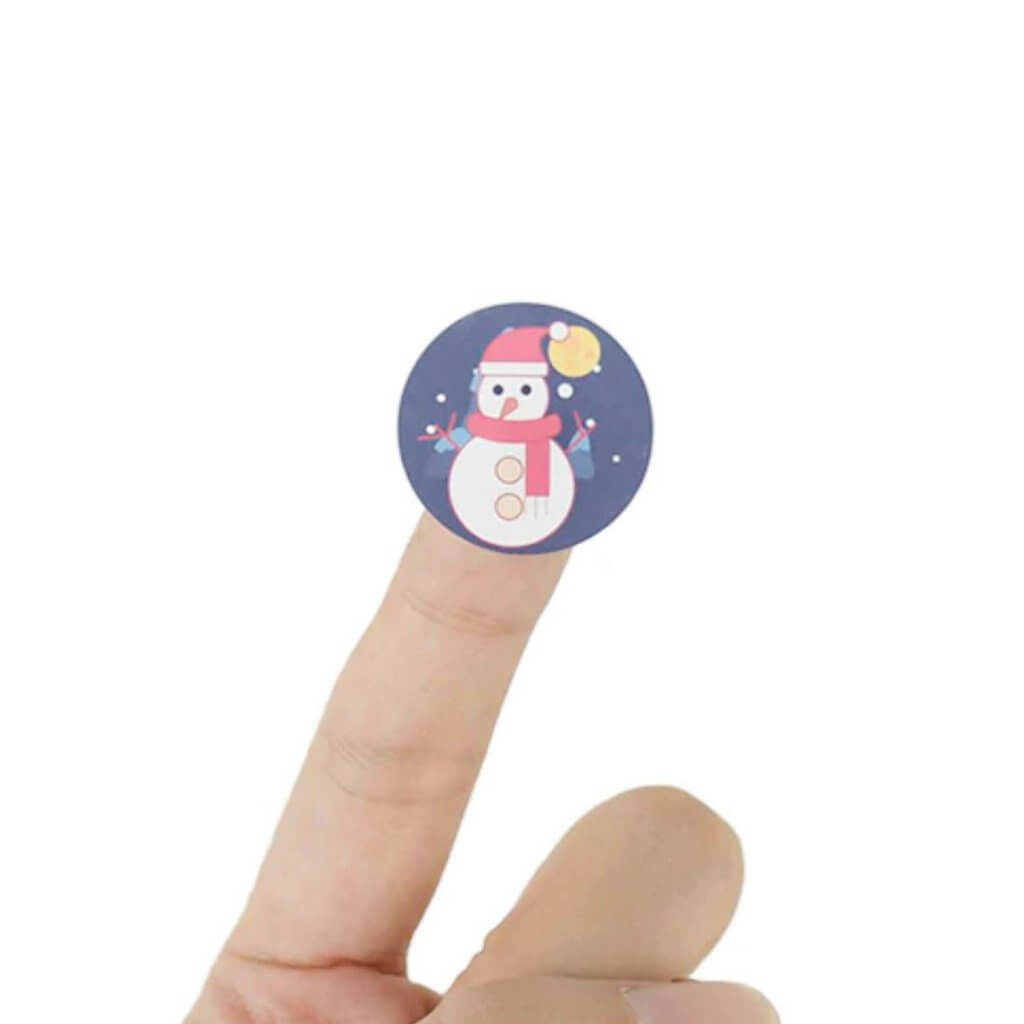 Style P - Round Christmas Stickers For Kids - Christmas Gift Packaging and Wrapping Supplies