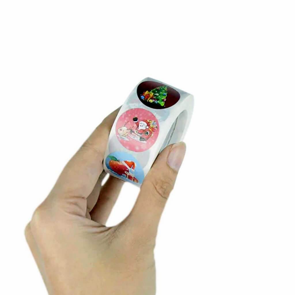 Style F - Round Christmas Stickers For Kids - Christmas Gift Packaging and Wrapping Supplies