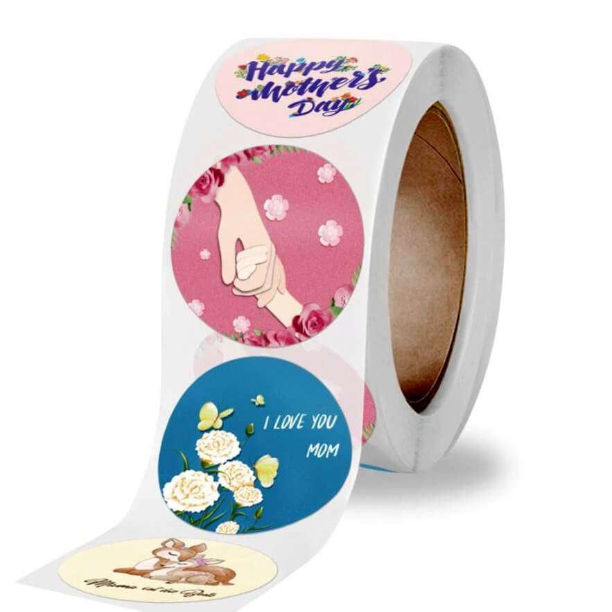  Happy Mothers Day Stickers Mother's Day Labels 1.5Inch Floral Mother's  Day Gift Tag for Card,Presents Package Bag 500 Pcs/Roll : Office Products