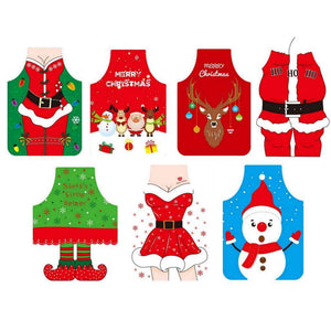 50x70cm Fun Red Christmas Apron for Adults - Christmas Kitchen Kitchen Decorating and Xmas Present Ideas for Mum and Wife