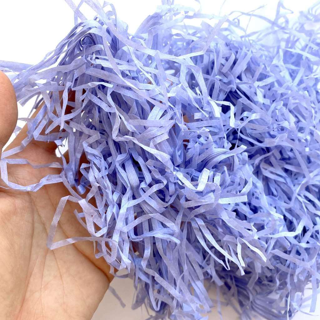 Coloured Shredded Tissue Paper 50g Bag - Light Indigo Blue