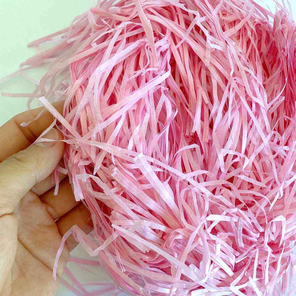 Coloured Shredded Tissue Paper 50g Bag - Classic Pink