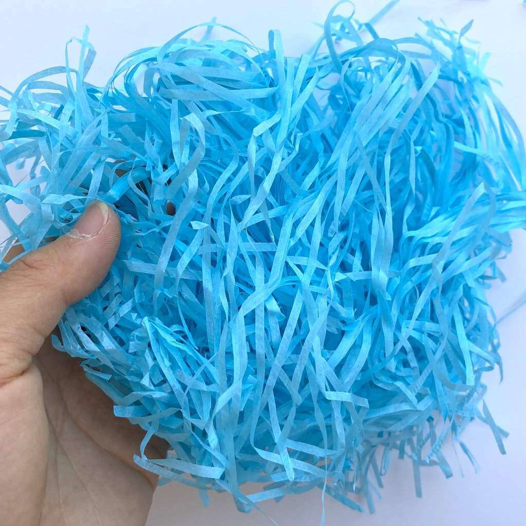 Coloured Shredded Tissue Paper 50g Bag - Turquoise Blue