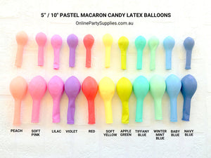 5" / 10" Pastel Macaron Latex Balloon (Pack of 10) colour chart