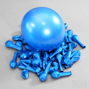 5 Inch Chrome Mini Latex Party Balloon 10 Pack -blue