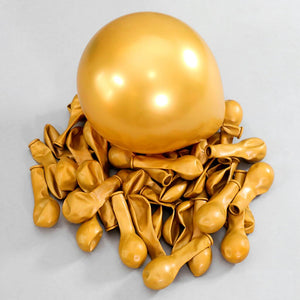 5 Inch Chrome Mini Latex Party Balloon 10 Pack - gold