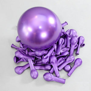 5 Inch Chrome Mini Latex Party Balloon 10 Pack - purple