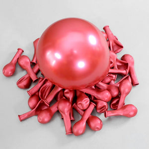 5 Inch Chrome Mini Latex Party Balloon 10 Pack - red