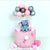 Mini Confetti Latex Balloon Garland Cake Topper Kit - Baby Pink & Grey
