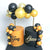 Mini Confetti Latex Balloon Garland Cake Topper Kit - Black & Gold