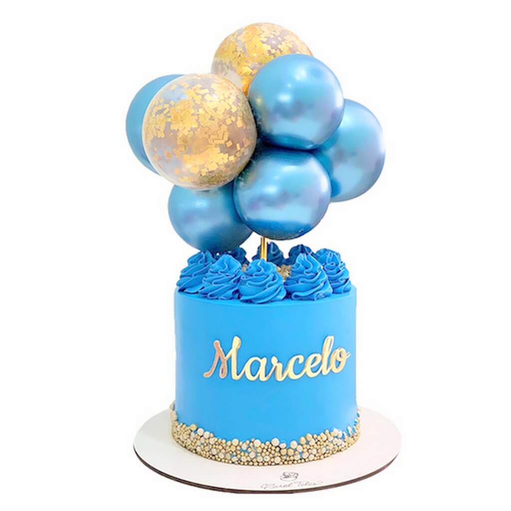 Set Of 9 Confetti Balloon Cloud Cake Topper, Mini Balloon Garland For Cake  Decoration - Black, Gold