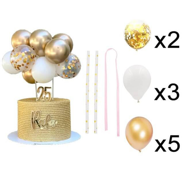 2024 Balloon Cake Topper Set, 4/PK,Pack of 3 