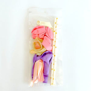 Mini Confetti Latex Balloon Garland Cake Topper Kit - Pink & Purple