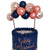 Mini Rose Gold & Navy Blue Latex Balloon Garland Cake Topper Kit