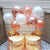 Mini Confetti Latex Balloon Garland Cake Topper Kit - Rose Gold & White