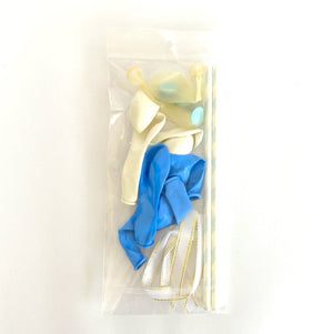 Mini Confetti Latex Balloon Garland Cake Topper Kit - White & Blue