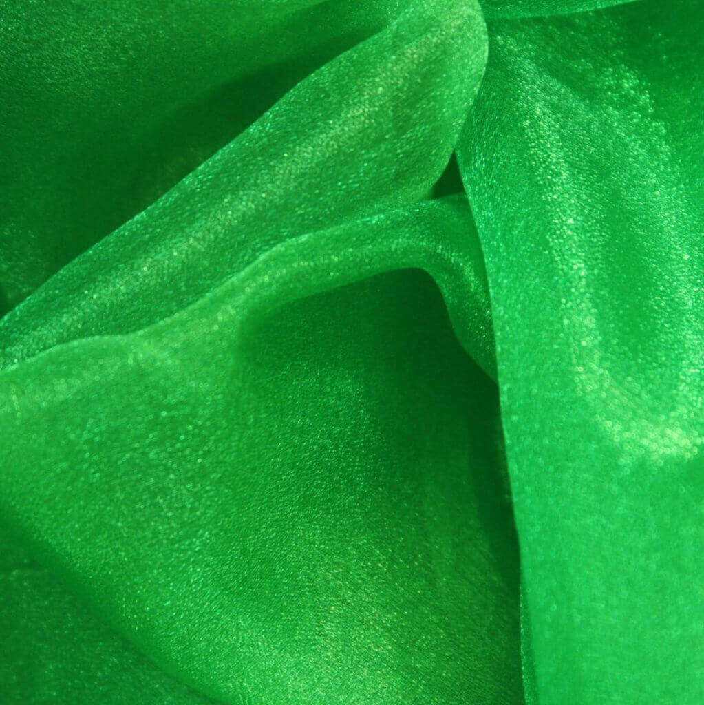 48cm x 5m Shimmer Sheer Dark Green Crystal Organza - Wedding Chair Sashes and Backdrop Decorations