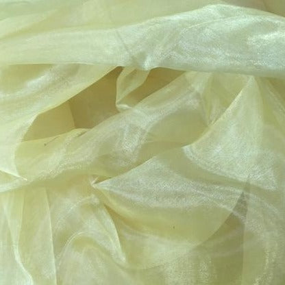48cm x 5m Shimmer Sheer Ivory Crystal Organza - Wedding Chair Sashes and Backdrop Decorations