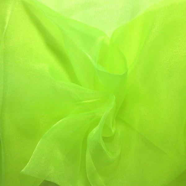 48cm x 5m Shimmer Sheer Lime Green Crystal Organza - Wedding Chair Sashes and Backdrop Decorations
