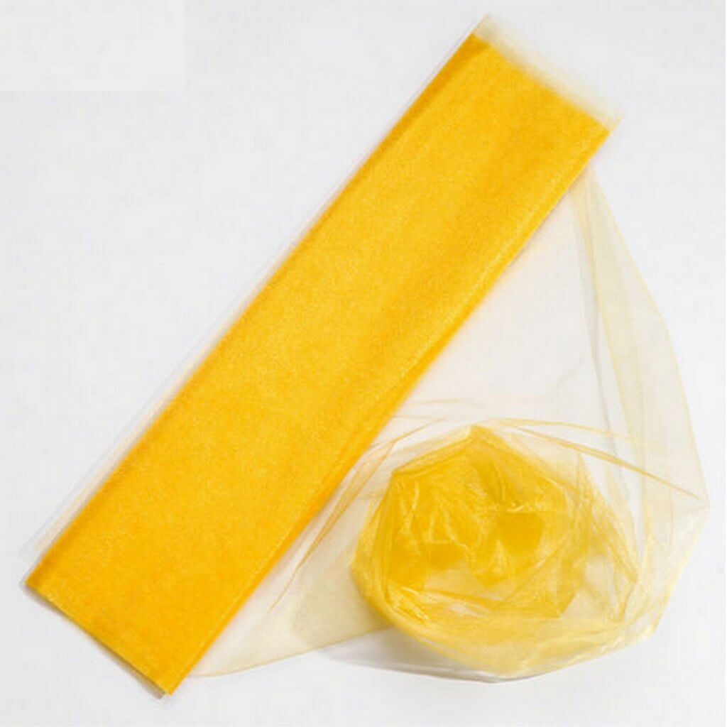 48cm x 5m Shimmer Sheer Marigold Crystal Organza - Wedding Chair Sashes and Backdrop Decorations