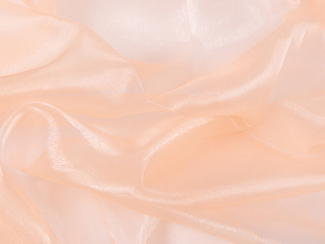 48cm x 5m Shimmer Sheer Peach Crystal Organza - Wedding Chair Sashes and Backdrop Decorations