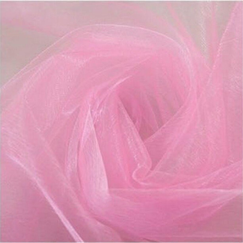 48cm x 5m Shimmer Sheer Pink Crystal Organza - Wedding Chair Sashes and Backdrop Decorations