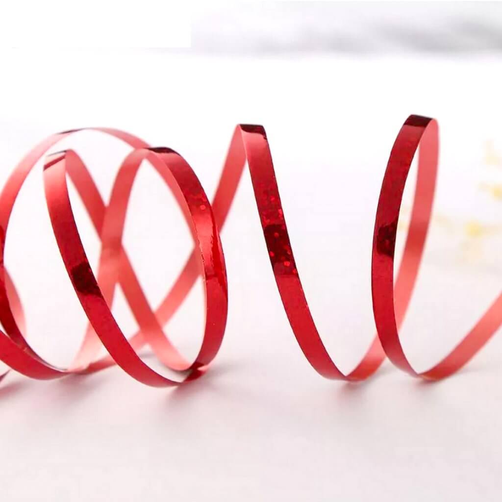 Holographic Laser Red Foil Curling Ribbon Roll - 5mm*10m