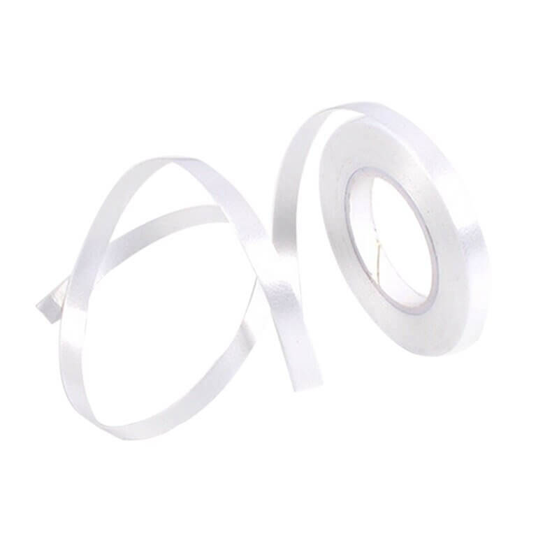 Online Party Supplies Australia 5mm*10m Metallic white fabric Balloon Curling Ribbon Roll