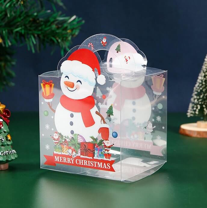 Transparent Christmas Treat Box 5 Pack - Snowman