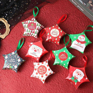 Merry Christmas Treat Box 5 Pack - Christmas Gift Packaging and Holiday Present Wrapping Ideas