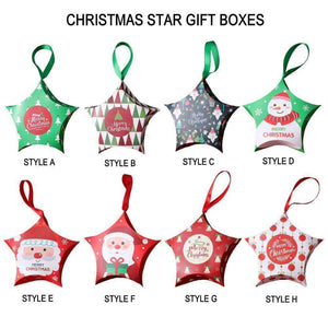 Merry Christmas Treat Box 5 Pack - Christmas Gift Packaging and Holiday Present Wrapping Ideas
