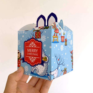 Blue Red Merry Christmas Happy Little People Treat Box 5 Pack