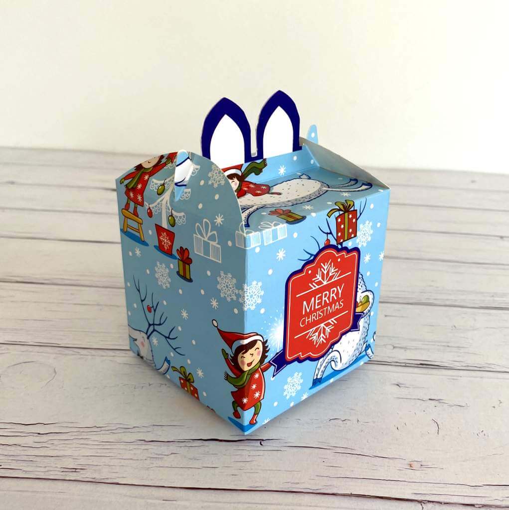 Blue Red Merry Christmas Happy Little People Treat Box 5 Pack