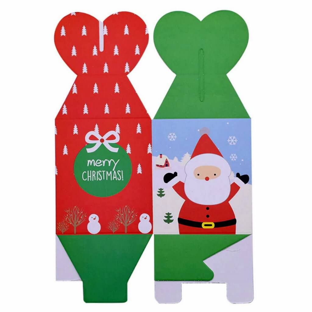 Red & Green Santa Loot Box 5 Pack - Christmas Gift Packing/ Cookie Wrapping Ideas