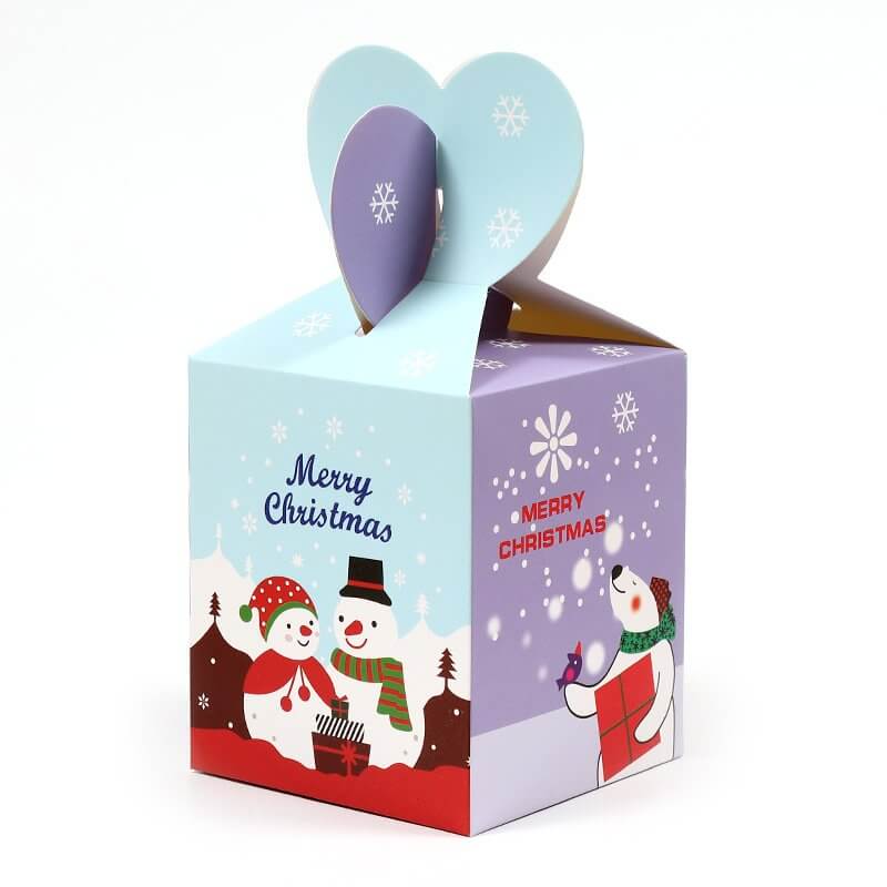 Light Blue Snowman & Polar Bear Treat Box 5 Pack - Christmas Gift Packing/ Cookie Wrapping Ideas