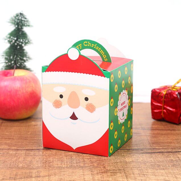 Red Green Santa Claus Merry Christmas Favour Box 5 Pack