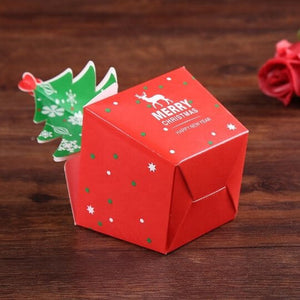 Red Green Christmas Tree Gift Box 5 Pack - Christmas Gift Packing/ Cookie Wrapping Ideas
