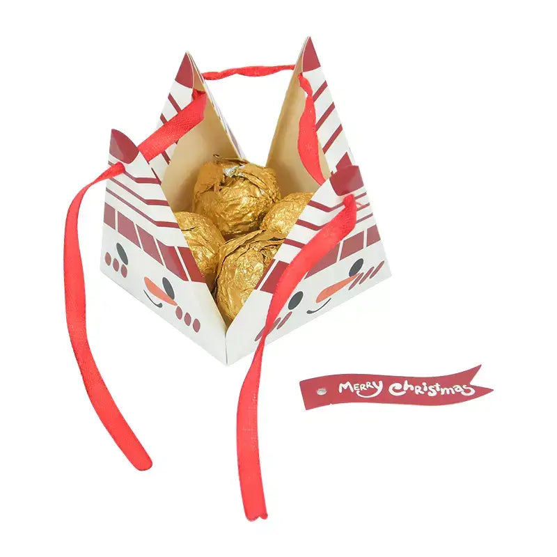 DIY Christmas Pyramid Candy Gift Box 5 Pack - Cute Smiling Santa Claus