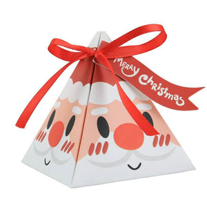 DIY Christmas Pyramid Candy Gift Box 5 Pack - Cute Smiling Santa Claus